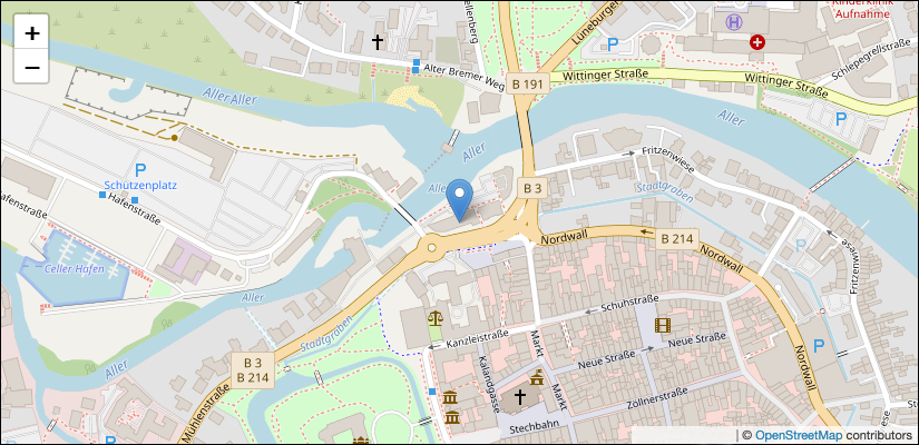 Mit Klick auf das Bild wird der Dienst von OpenStreetMap aufgerufen